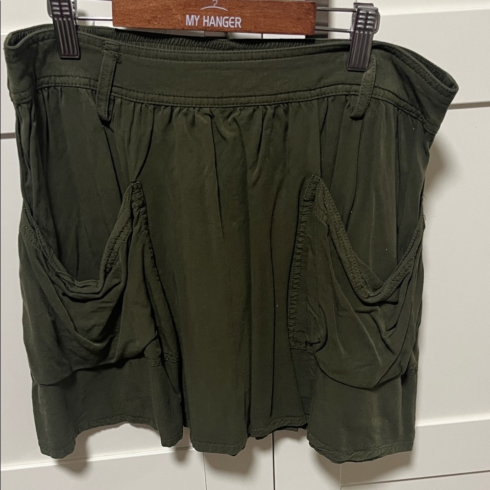 Olive Green Skirt with Pockets